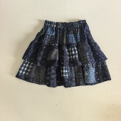 学院风拼接半身裙女春秋夏裙子格纹短裙蛋糕裙荷叶边裙复古少女