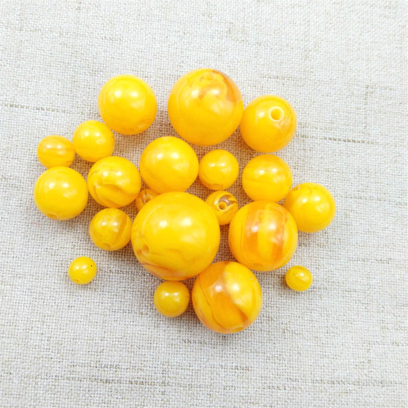 蜜蜡圆珠散珠 二代蜜蜡石 天然蜜蜡粉边角料压制