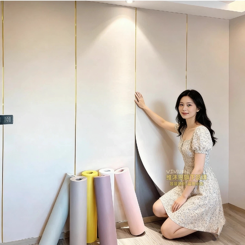 奶油风自粘墙布2025新款墙纸床头客厅卧室电视背景墙防水防潮壁纸