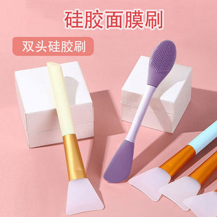双头硅胶面膜刷美容院专用软头DIY泥膜调膜刷斜尾涂抹脸部化妆刷