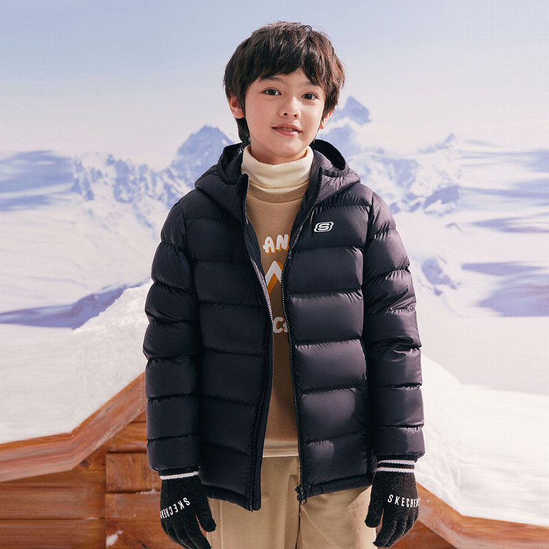 skechers斯凯奇儿童加厚羽绒服外套石墨烯保暖中大童上衣l421k112