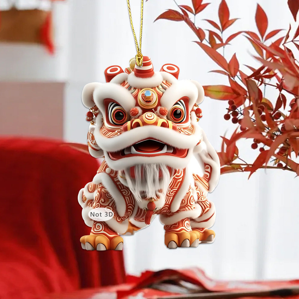 2D平面亚克力汽车背包挂件舞狮公