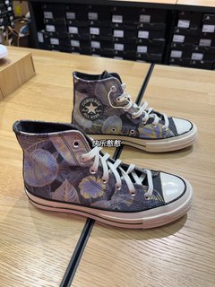 Converse匡威新款70s三星标黑灰色树叶印花高帮休闲帆布鞋A00482C