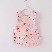 纯棉婴儿公主裙 薄款 儿童防水防脏围兜围裙无袖 吃饭宝宝罩衣夏季