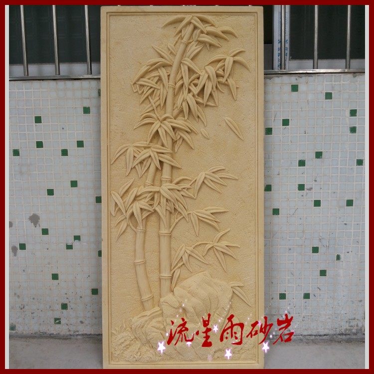 Meteor Shower Sandstone relief Merlin, bamboo and chrysanthemum Sandstone FRP background Wall painting hotel villa home decoration Material Sciencein the Basic building materials , Sandstone , Sandstone sculpture  category - from Buy2taobao.com to provide professional Taobao agent buy service