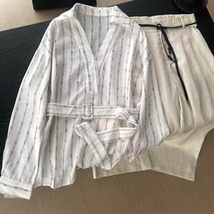 领条纹设计感衬衫 松弛感时尚 26春夏新品 26323 极简腔调