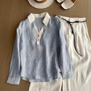 松弛感假两件设计感衬衫 26春夏新品 26326 智性欧尼