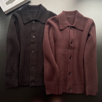 yu hee “极简贵族”高品质全羊毛男士翻领毛衣