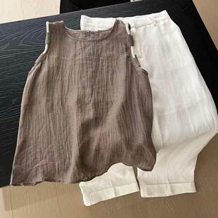 26春夏新品 度假风可拆卸绳编宽松背心 松弛禅意