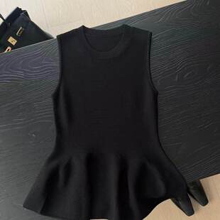 法式 26春夏新品 赫本风荷叶边背心裙2639 古早千金