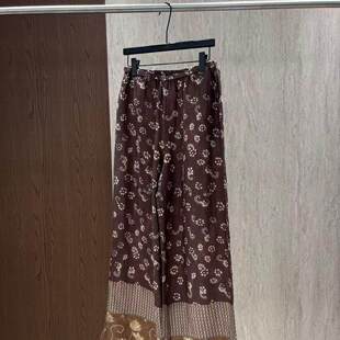 独特印花拼接亚麻裤 26春夏新品 2639 普罗旺斯