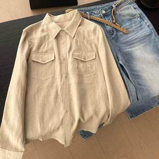 松弛感老钱风双口袋衬衫 新品 26323 松弛密码