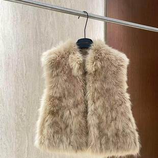 “冬日特调” 高品质山羊绒皮毛一体皮草背心马甲2616-6