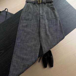 极简松弛灰系麻感直筒裤 26春夏新品 2639 高智腔调