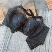 袔苡莥法式 进口蕾丝水晶杯刺绣花朵复古中国风显小内衣超薄性感女