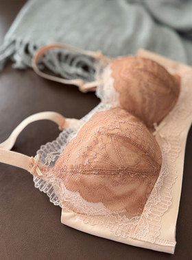 袔苡莥Acup小小胸加厚馒头杯内衣无钢圈聚拢漫画胸显胸大蕾丝文胸