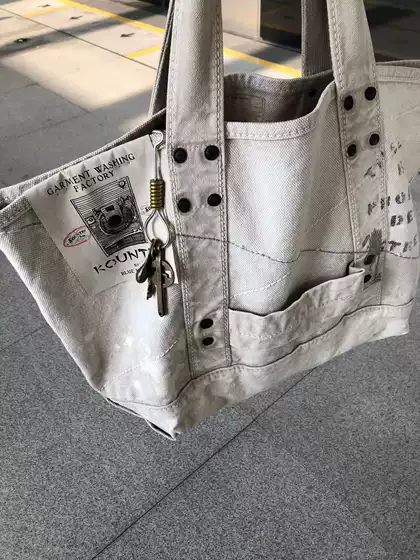 KAPITAL by Kazuhiro Hirata Warm Wine Vintage Heavyweight Washed Distressed Unisex Shoulder Messenger Tote Bag