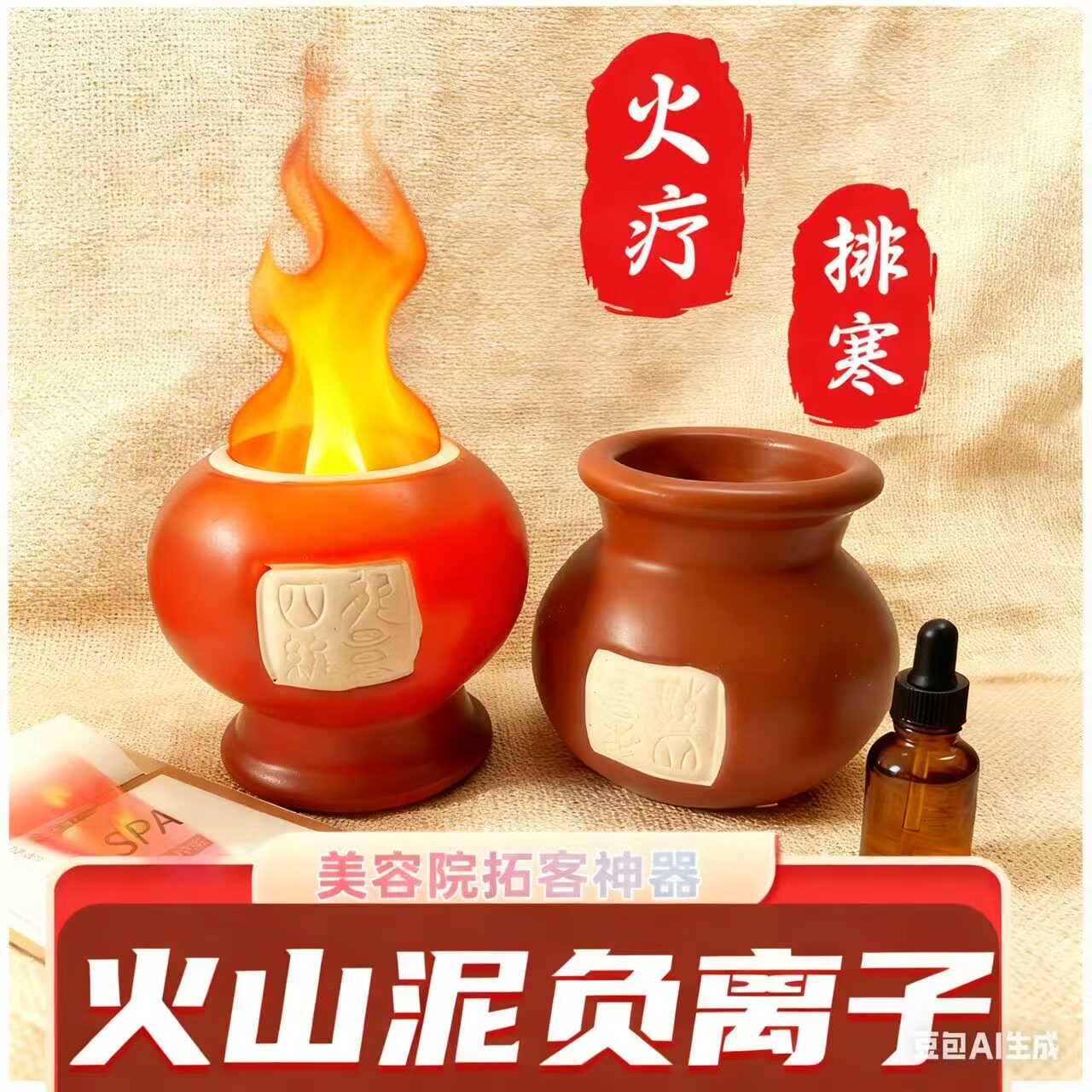 唐山罐能量罐五行经络拔火罐器陶瓷负离子火疗养生火灸祛寒湿