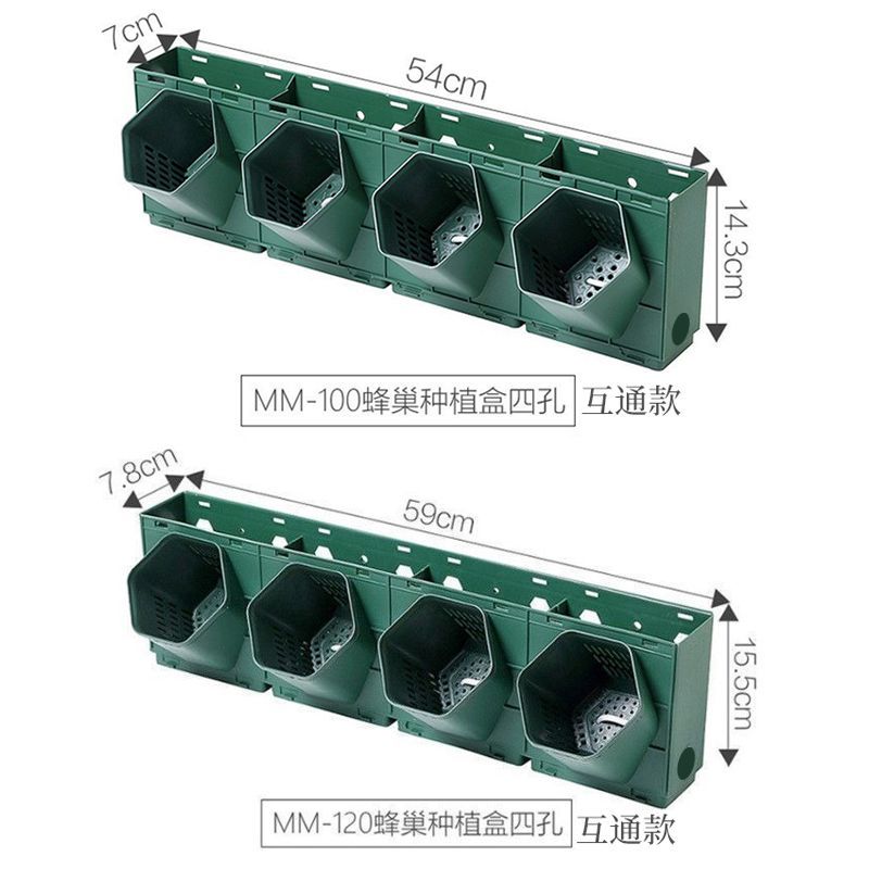 互通10/12口径花盆养花组合蜂巢绿化植物墙餐厅室内阳台壁挂盒