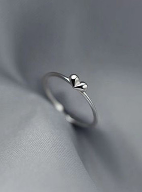 立体小爱心戒指女2023年新款爆款潮时尚个性小众设计开口素圈ins