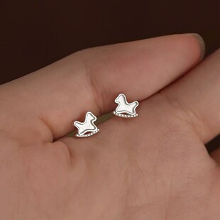 925纯银木马耳钉小众设计女2025新款爆款耳饰高级感耳环