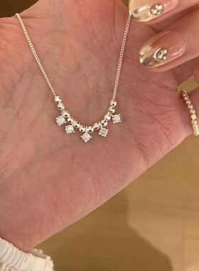 925银星星碎银项链女夏款2025新款高级感轻奢小众吊坠饰锁骨链
