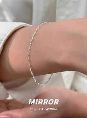 925纯银方块细款手链女手饰个性简约ins风时尚配饰闺蜜礼物