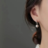 925纯银珍珠耳环轻奢女2024新款 高级感耳钉小众耳饰 爆款