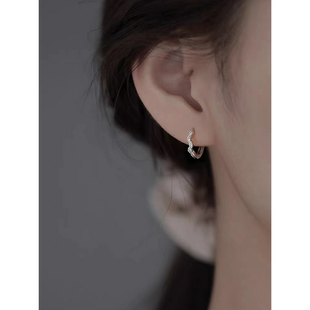 925银叶子耳环2023新款爆款轻奢耳钉小众女高级感耳饰