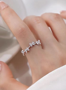 其他女925银高级感闪钻戒指