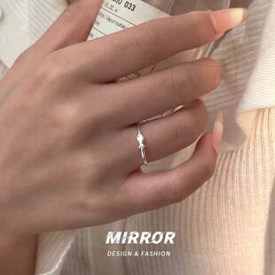 925纯银小鱼戒指女指环尾戒小众设计时尚 简约ins风学生新款