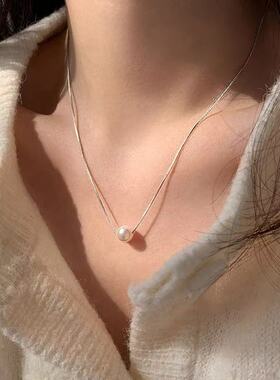 925纯银珍珠项链2025新款爆款女小众设计锁骨链颈链轻奢