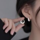 925银拉丝素圈耳环轻奢高级感耳钉2024新爆款 小众女耳饰