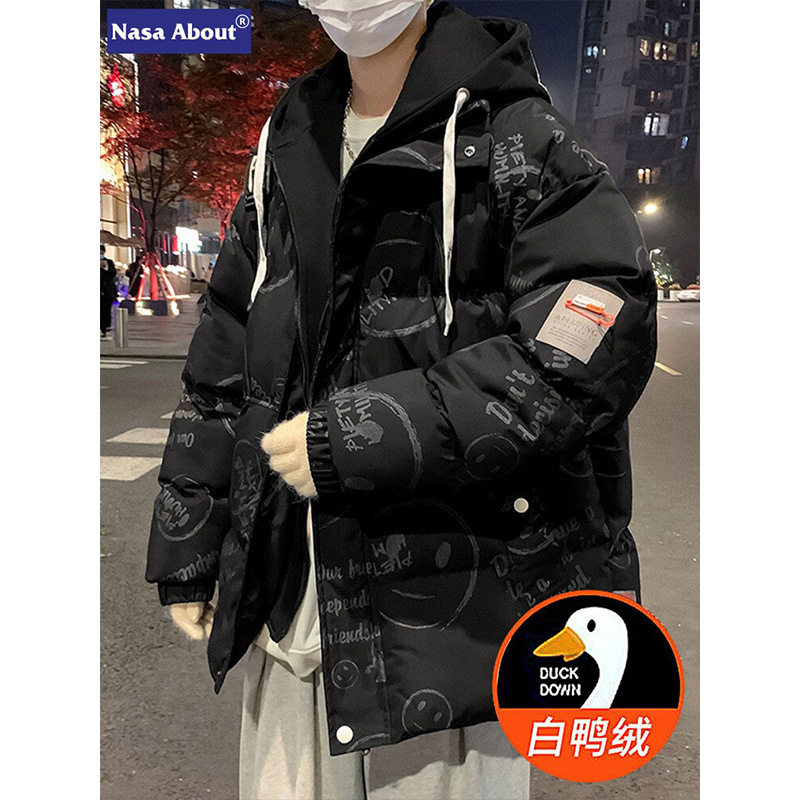 NASA联名棉服男款冬季潮牌青少年高中学生棉衣羽绒服外套加厚棉袄