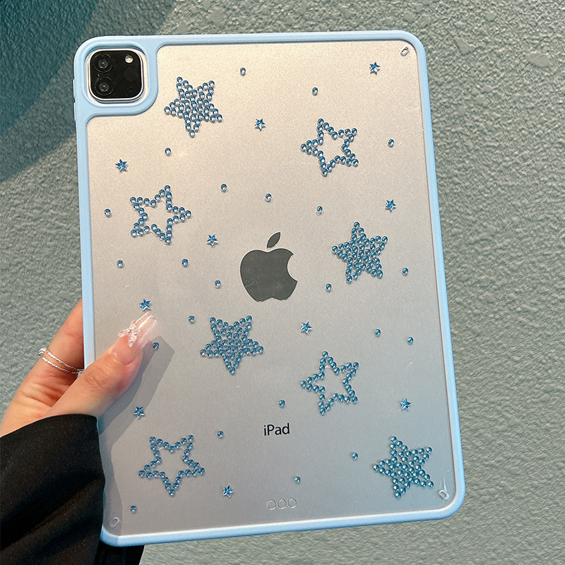 贴钻满屏星星ipad11保护套air7/6新款ipad10防摔air543苹果平板pro11寸保护壳mini7亚克力八九透明10.2寸适用