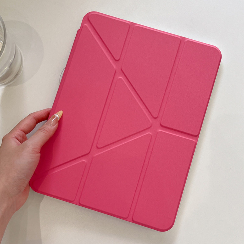马卡龙色ipad11保护壳3Y折书本盖面pro11苹果平板air7横竖屏iPad10纯色五六代9.7寸高级感8/9代10.2硬壳air23