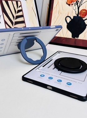 三星TABS8+12.4英寸360旋转支撑保护套S7/S8平板11寸磨砂壳A9+轻薄TabS9+外壳S10FE适用防弯S7FE后壳四角防摔