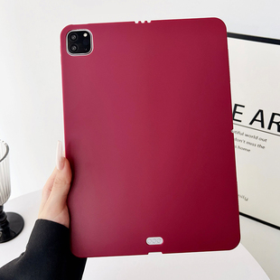 高级感车厘子红2025款ipad11/10纯色硅胶air1/2软壳第五六代9.7寸轻薄便携2018款pro11保护套十798平板电脑壳