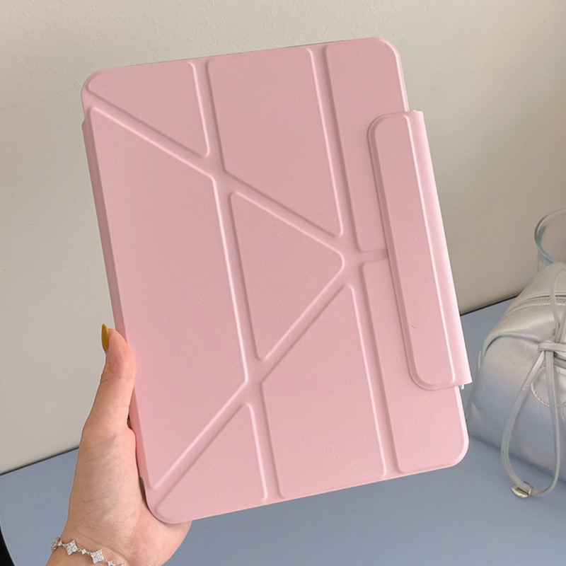 纯色简约iPad11保护壳3+Y折磁吸搭扣air654第10代防弯pro11防摔2025新款Air13苹果平板9/8/7亚克力10.2寸适用