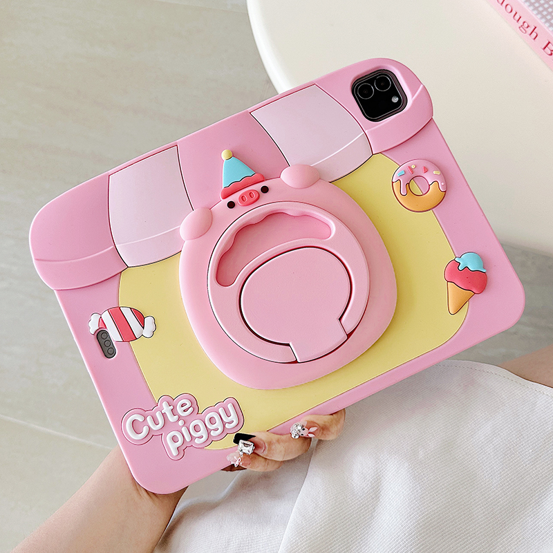 卡通ipad11/10/9保护套10.2寸360°旋转支架air7/6/5/4平板套ipadpro11可爱10.9寸硅胶air2/3防摔壳9.7寸适用