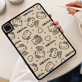 透明Kitty猫彩绘ipad10保护壳抗弯air654平板保护套苹果第11代亚克力mini6防弯壳2025新款 Air7硬壳适用10.2寸