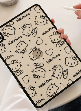 透明Kitty猫彩绘ipad10保护壳抗弯air654平板保护套苹果第11代亚克力mini6防弯壳2025新款Air7硬壳适用10.2寸