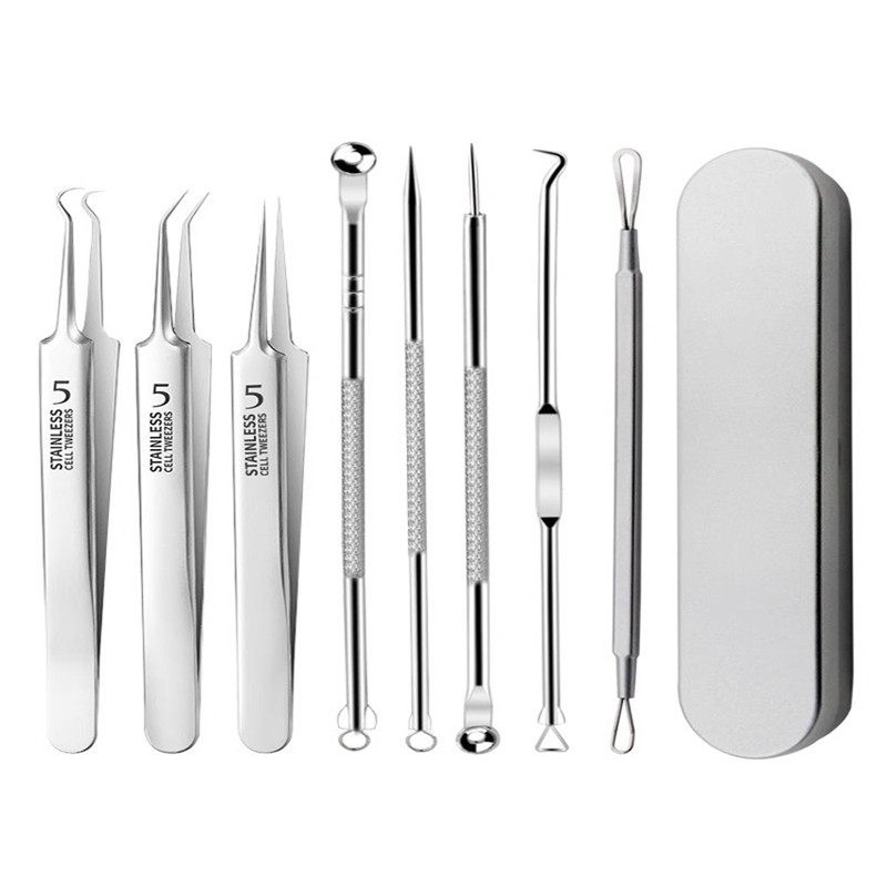 粉刺针黑头针套装超细镊子刮闭口细胞夹美容专用挑挤痘痘清洁工具