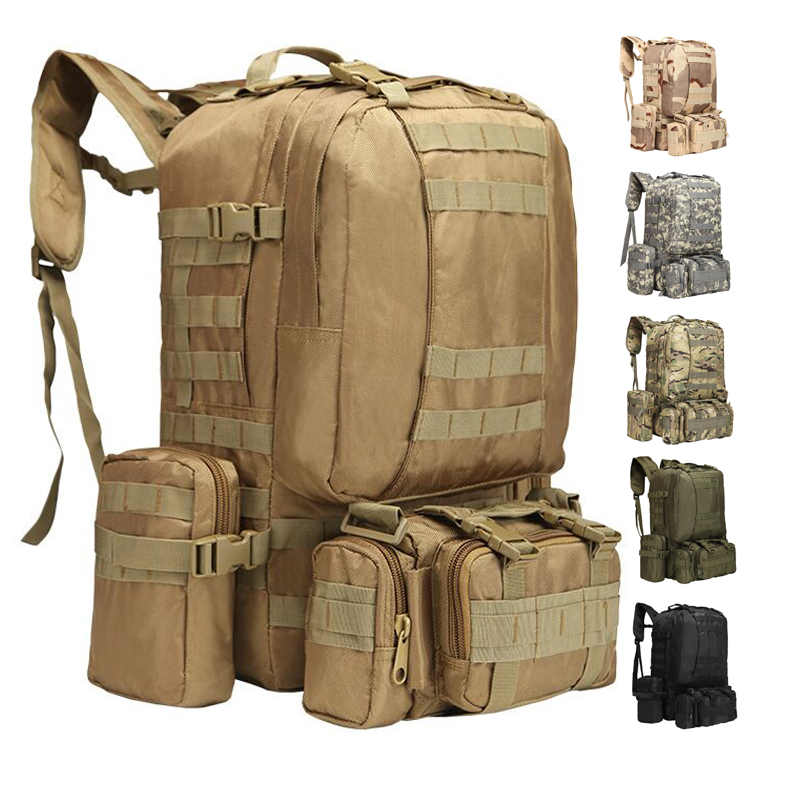 多功能大容量组合包军迷彩战术双肩包男户外徒步露营登山旅行背包