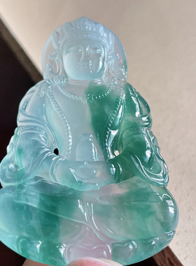 缅甸天然翡翠A货冰飘花渡母，花色有意境，53.9-34.4-5.1，17.46g