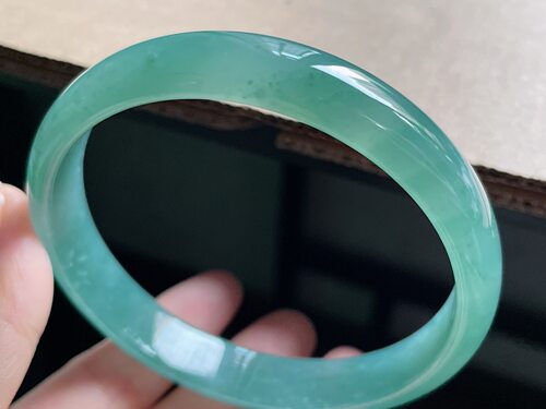 男士手镯天然翡翠A货大圈口手镯69-70圈口69.1-12.9-6.4mm54.03g