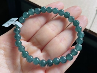 天然翡翠A货冰润乌鸡手串,卡6.3,共29颗,冰乌鸡单圈手串