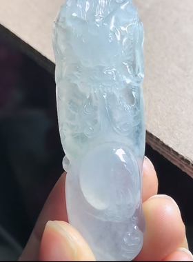 缅甸A货冰种龙牌，龙吸水，64.5-22.2-9.6，23.71g，水头不错