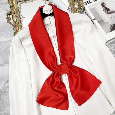 春夏双层印花韩版女纯色百搭领巾