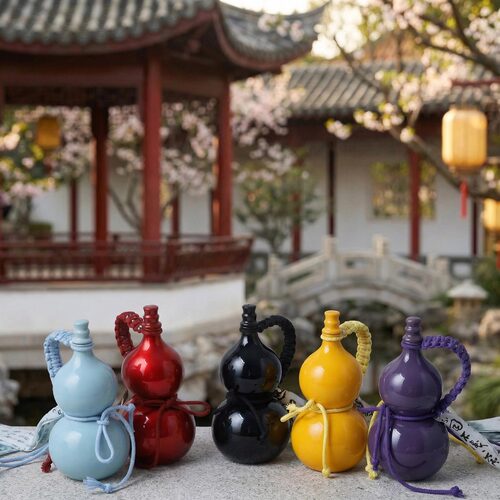 古风葫芦酒瓶一斤装带编织提绳